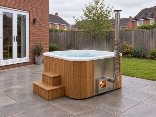 Cube 200 Outdoor Tub in a UK home setting