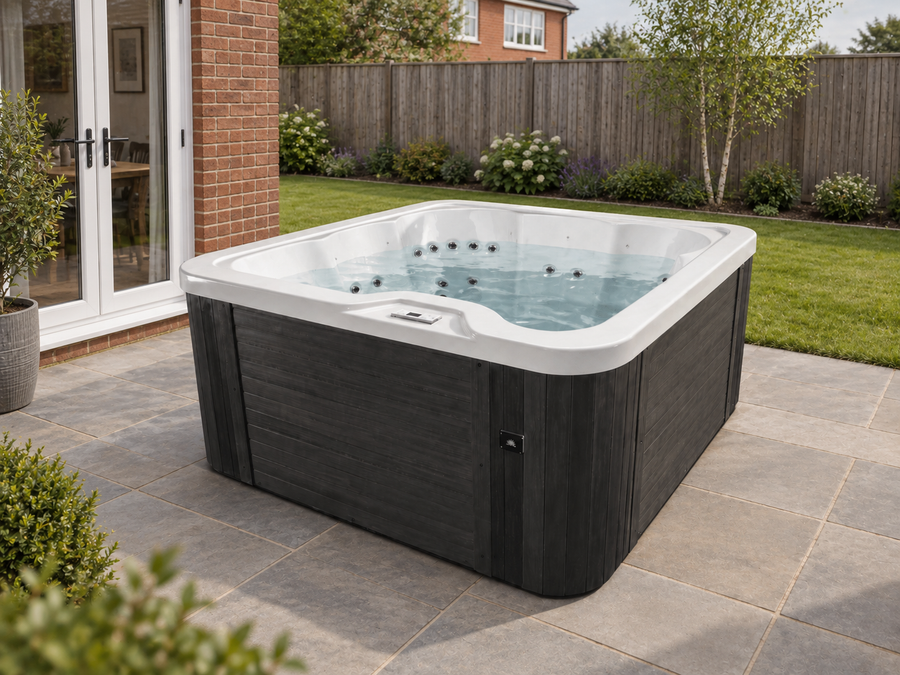 Vellamo S Outdoor Spa in a UK home setting