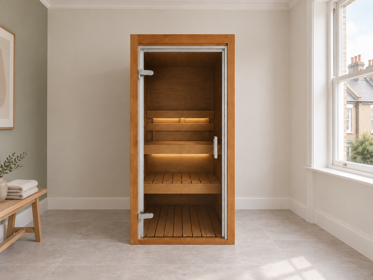 Koti 1 Indoor Sauna in a UK home setting