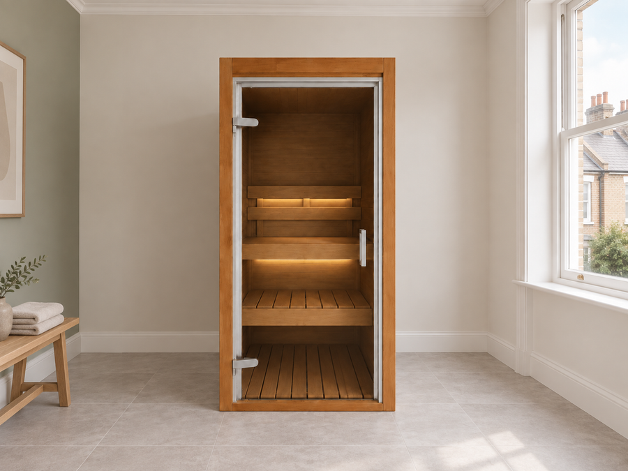 Koti 1 Indoor Sauna in a UK home setting