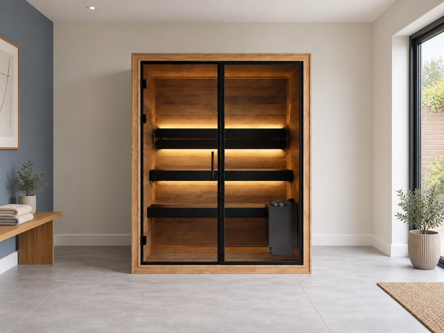Thermo Black 150 Indoor Sauna in a UK home setting