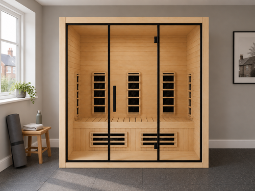 Aura 220 Infrared Sauna in a UK home setting